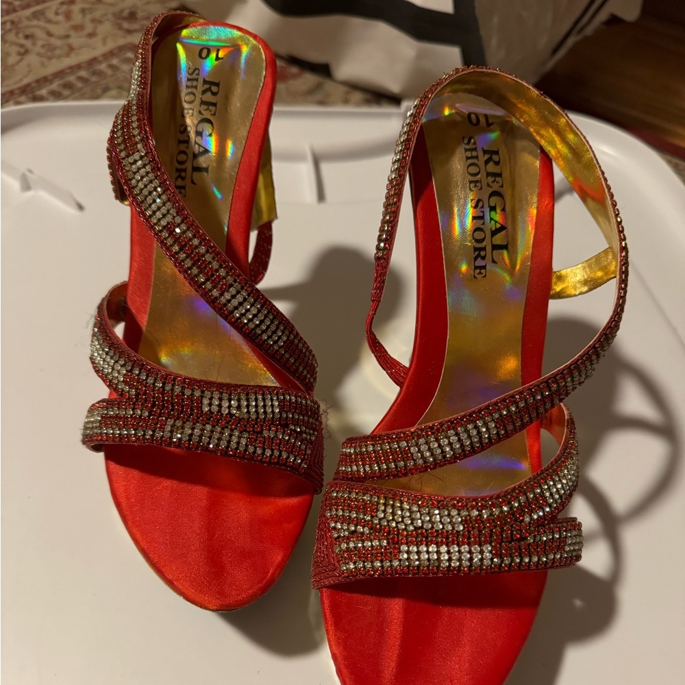 Red and gold heels